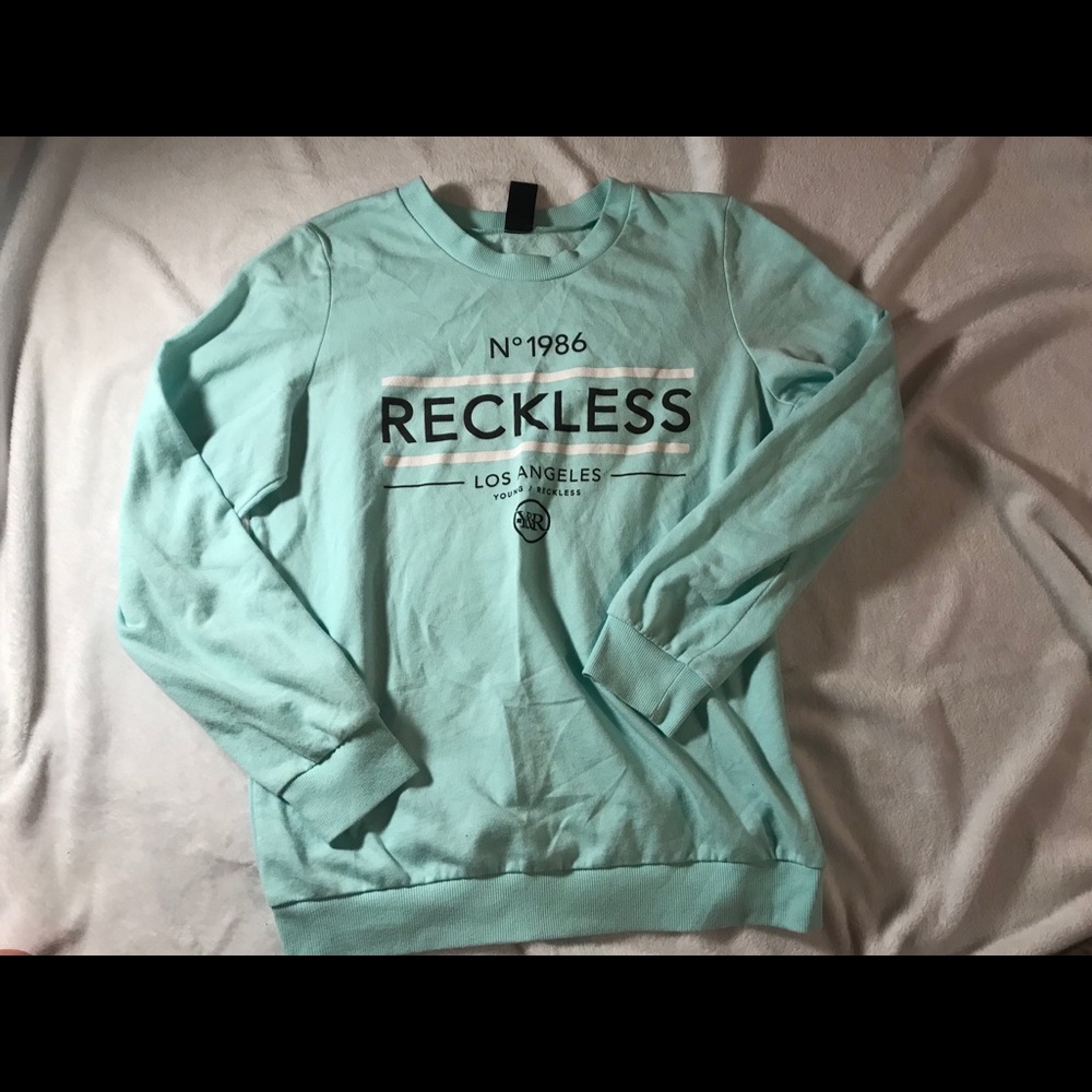 Baby blue Young & Reckless sweatshirt